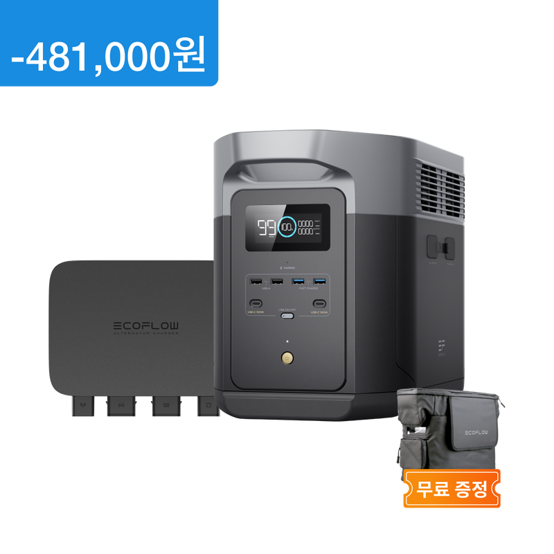 이미지를 갤러리 뷰어에 로드 , 에코플로우 델타2 (1024Wh)+800W 주행충전기