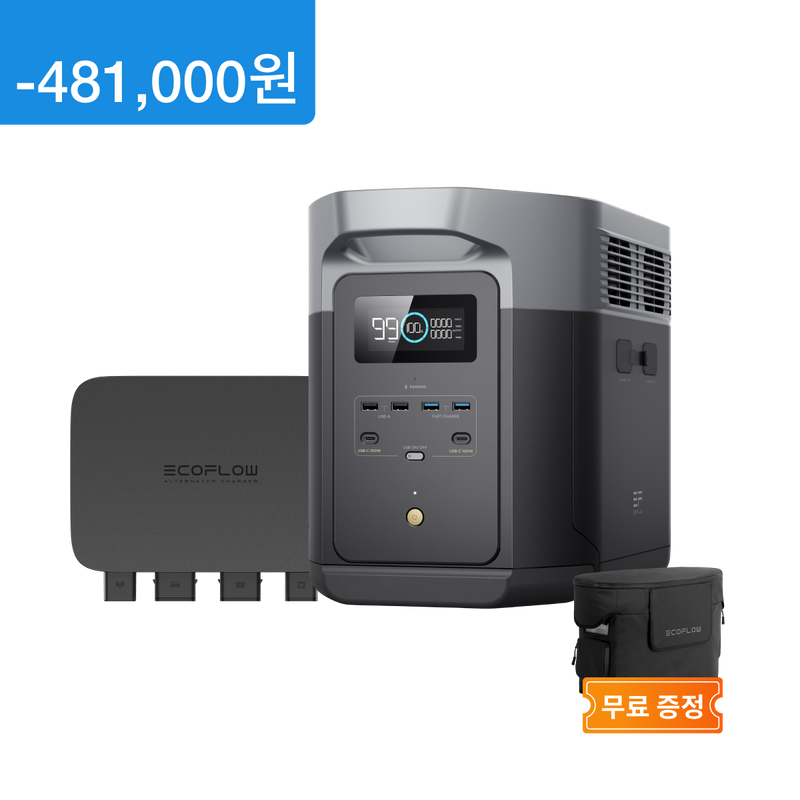 이미지를 갤러리 뷰어에 로드 , 에코플로우 델타2 맥스 (2048Wh)+800W 주행충전기