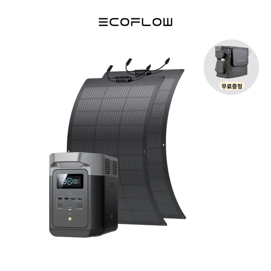 에코플로우 DELTA2 델타2 (1024Wh)+ 100W 플렉시블 태양광 패널*2