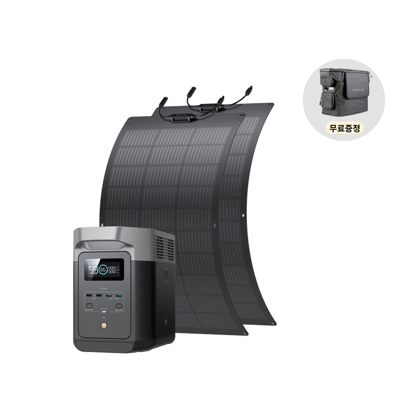 이미지를 갤러리 뷰어에 로드 , 에코플로우 DELTA2 델타2 (1024Wh)+ 100W 플렉시블 태양광 패널*2