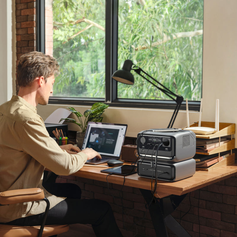 이미지를 갤러리 뷰어에 로드 , (60W 태양광 패널+ 목베개 증정) 에코플로우 리버3 플러스 + EB300 추가 배터리 (572Wh)