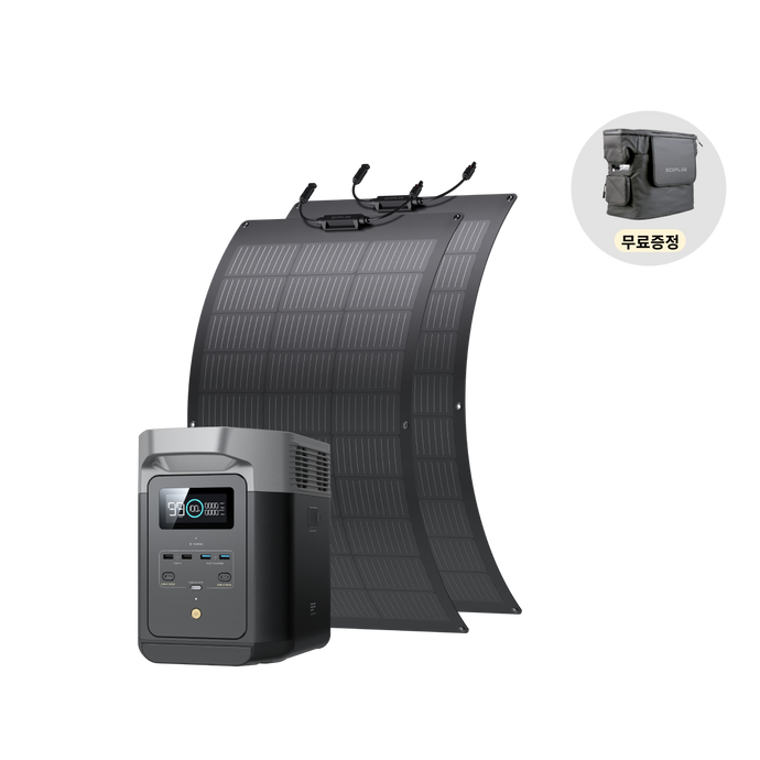 에코플로우 DELTA2 델타2 (1024Wh)+ 100W 플렉시블 태양광 패널*2