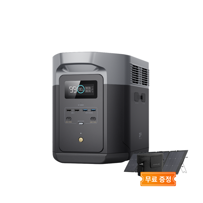 이미지를 갤러리 뷰어에 로드 , (220W 양면 태양광 패널&amp; 전용가방 증정) 에코플로우 DELTA2 Max 델타2 맥스 (2048Wh)
