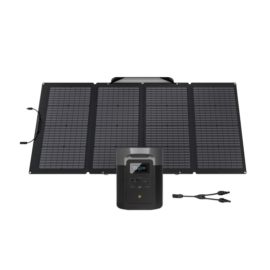 델타맥스 2000 + 220W 태양광 패널+병렬 연결 케이블