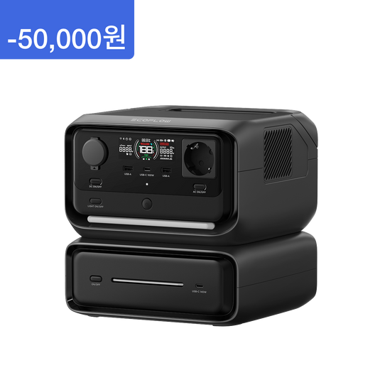 에코플로우 리버3 플러스 + EB300 추가 배터리 (572Wh)